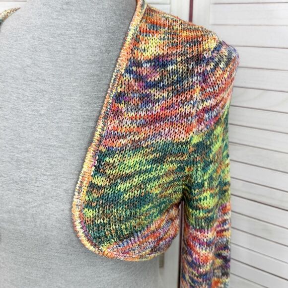 Gabrielle Union Marled Rainbow Knit Shrug Sweater Long Sleeve Multicolor Medium - Picture 5 of 12